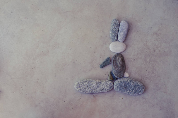 group of  pebbles in shape of rabbit animal - Photo, Image