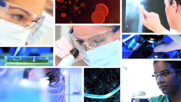 Montázs orvosi kutatás labor felszerelés Cg grafikus - Felvétel, videó