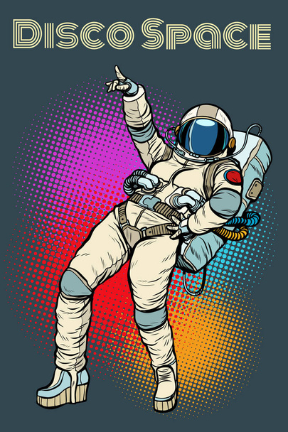 astronaut woman dancing disco - Vector, Image