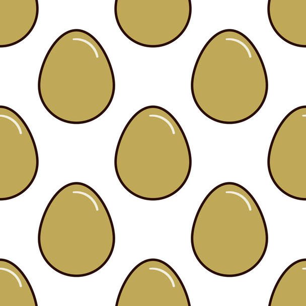 Chicken, eggs seamless pattern background. Flat vector illustration - Vector, Imagen