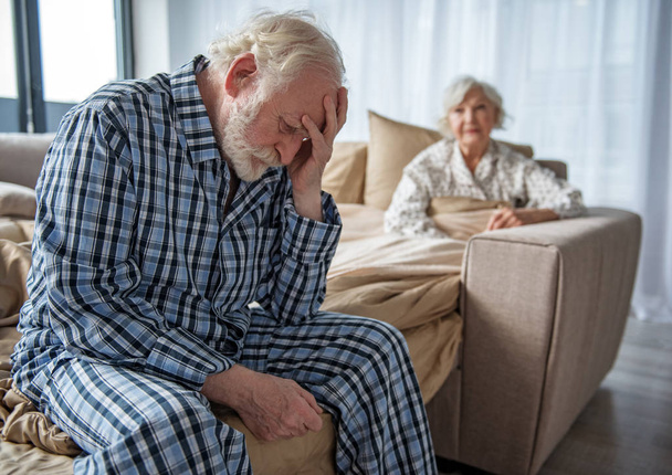 Cheerless old married couple having problem - Photo, image