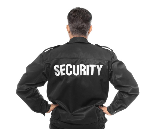 Male security guard on white background - Zdjęcie, obraz