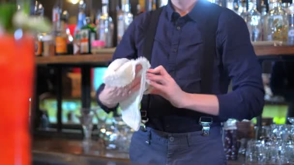 Experto barman está haciendo cóctel en el bar
 - Imágenes, Vídeo