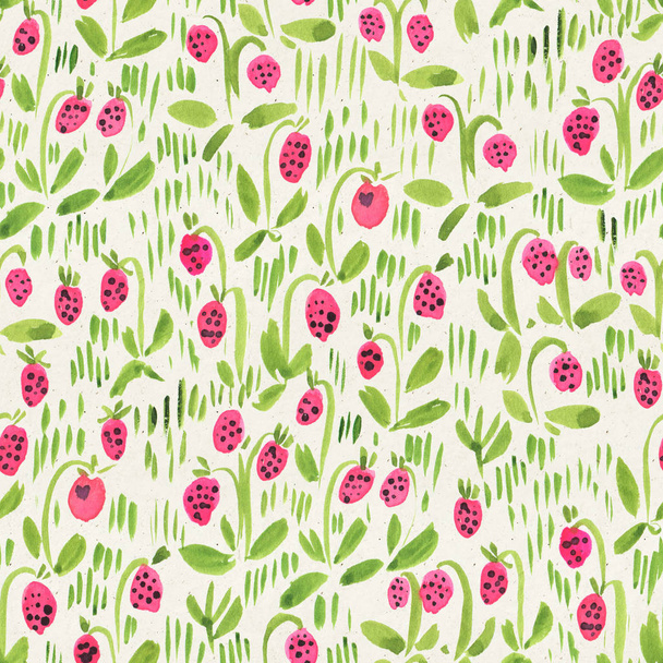 Seamless watercolor floral pattern on paper texture. Tiny flowers background - Photo, Image