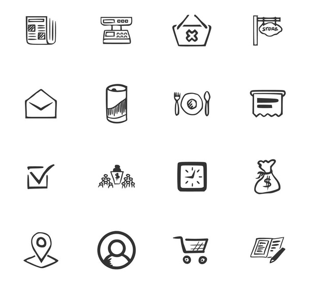 Doodle Business icons set - Vector, Image