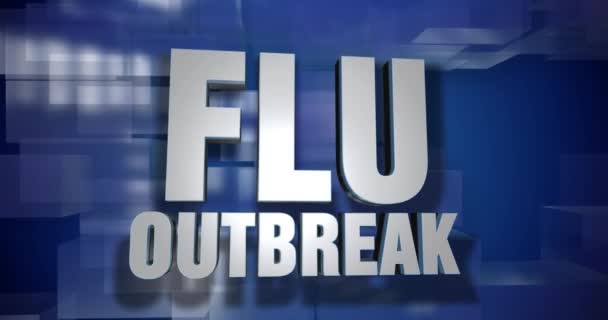 A blue dynamic 3D Flu Outbreak transition and title page animation. 5 and 2 second options included with optional luma matte for both.   - Materiaali, video