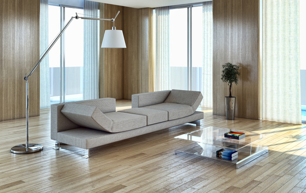 moderno interiores brilhantes 3d renderização ilustração - Foto, Imagem