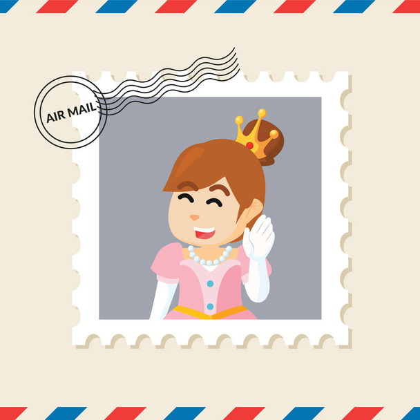 Princezno poštovní známka na letecké poštovní obálky - Vektor, obrázek