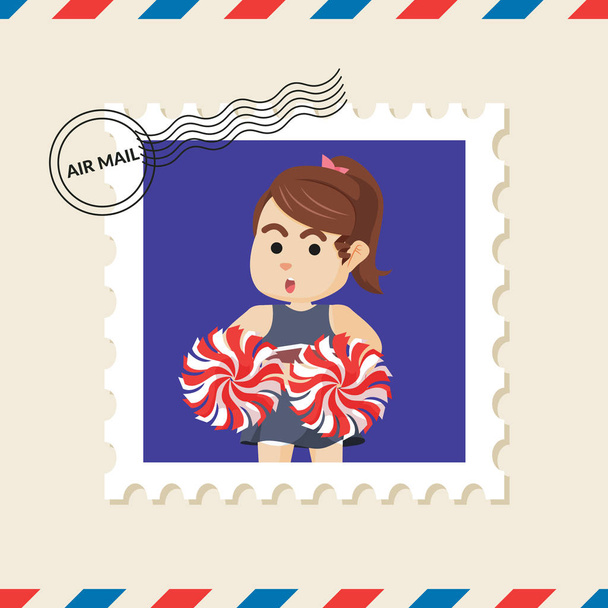 Cheerleader francobollo sulla busta posta aerea
 - Vettoriali, immagini