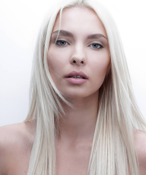 Close-up face of beautiful blonde woman. - Valokuva, kuva