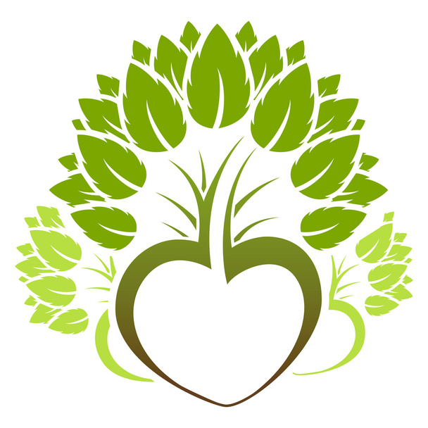 Abstract green tree icon logo - Vector, Imagen