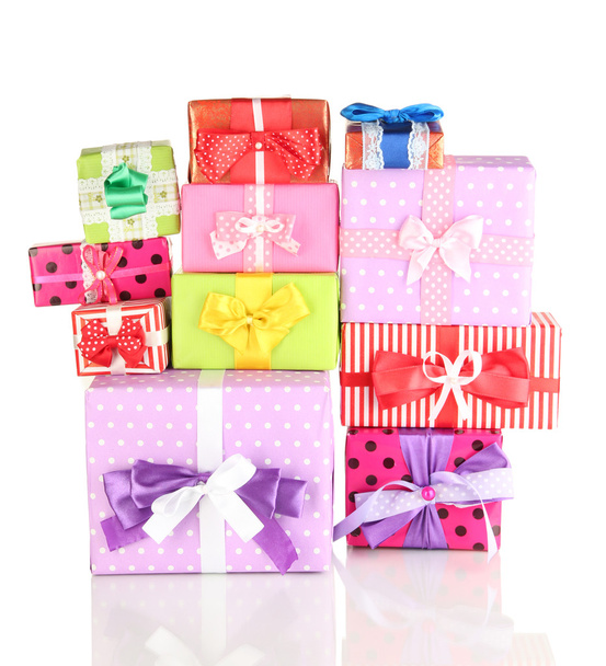 Hill colorful gifts isolated on white - Fotografie, Obrázek