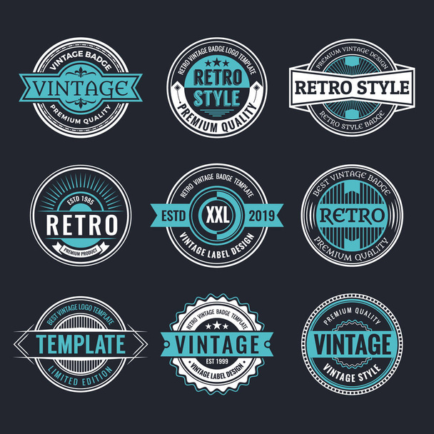 Circle Vintage ja Retro Badge Design kokoelma
 - Vektori, kuva