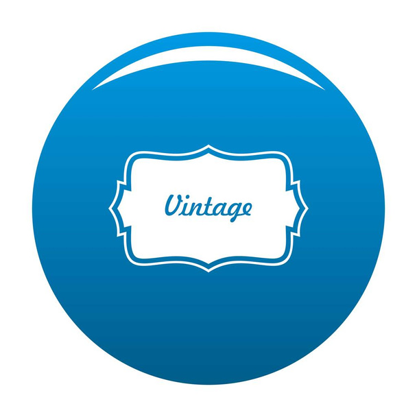 Vintage label icon blue vector - ベクター画像