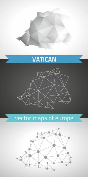 Vaticano coleção estado de design vetorial mapas modernos, cinza e preto e prata ponto contorno mosaico 3d mapa
 - Vetor, Imagem