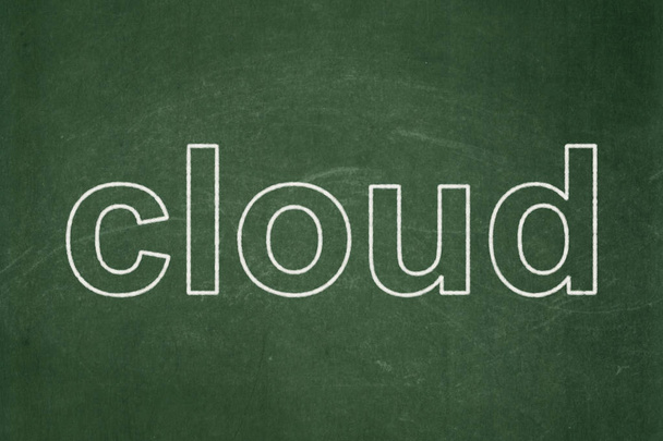 Cloud networking concept: Cloud on chalkboard background - Фото, зображення