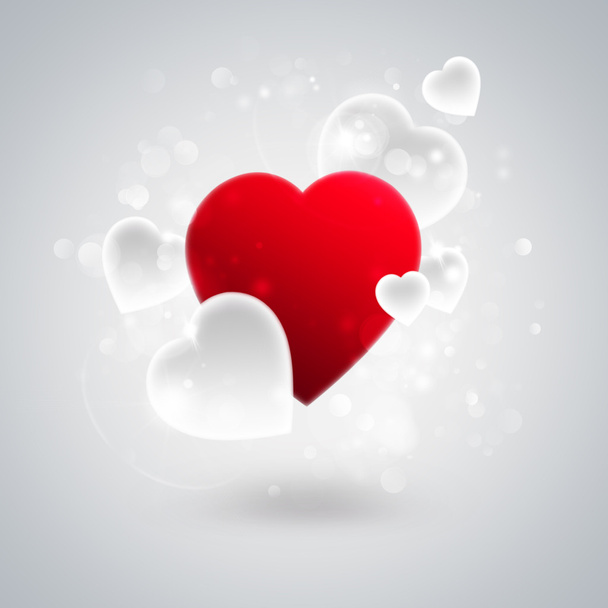 Beautiful hearts. Valentine day greeting card template - Foto, imagen