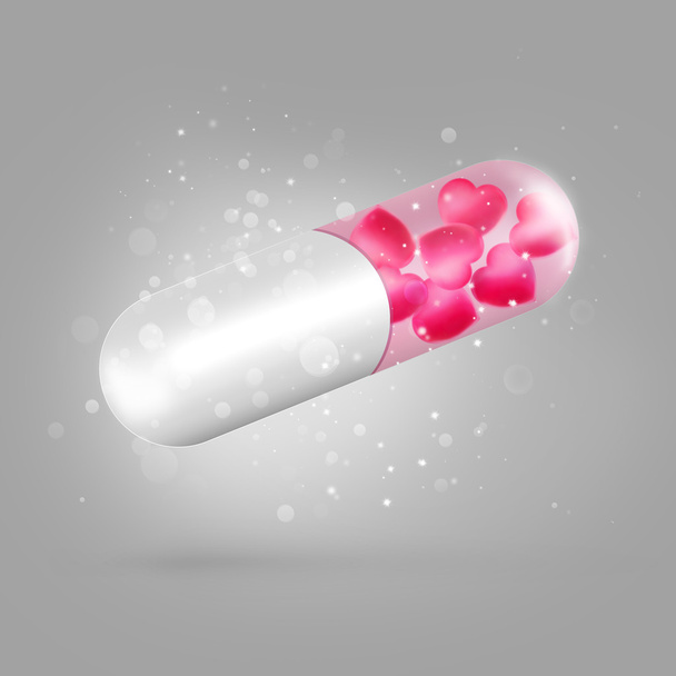 Magical pill with love medicine inside - Foto, afbeelding