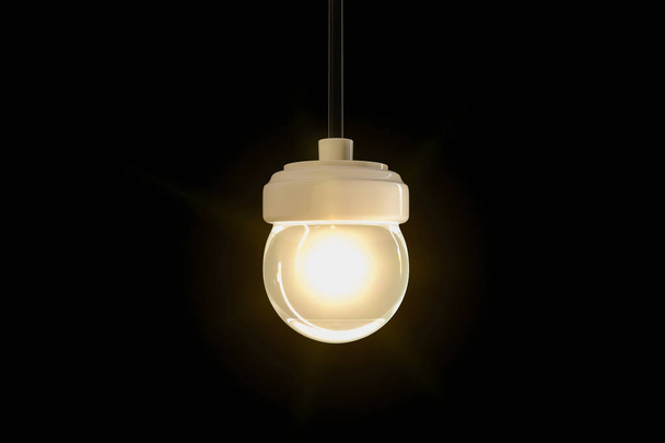 Illustrazione 3d di una lampadina isolata su sfondo nero
  - Foto, immagini