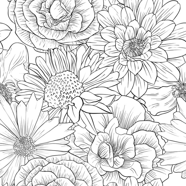 vector floral seamless pattern - Vetor, Imagem