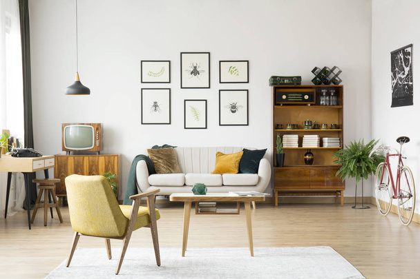 Retro living room with television - Photo, Image