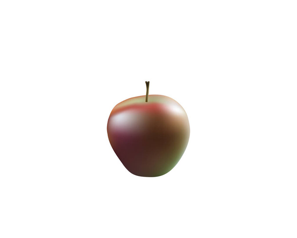 Vruchten van de interne rijpe rode appel geïsoleerd op witte achtergrond. - Vector, afbeelding