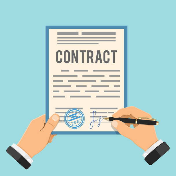 Συμβόλαιο Υπογραφής Επιχειρηματίας - Διάνυσμα, εικόνα