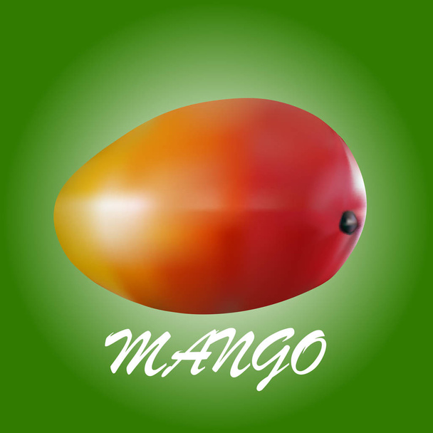 Yeşil bir arka plan üzerinde taze mango - Vektör, Görsel
