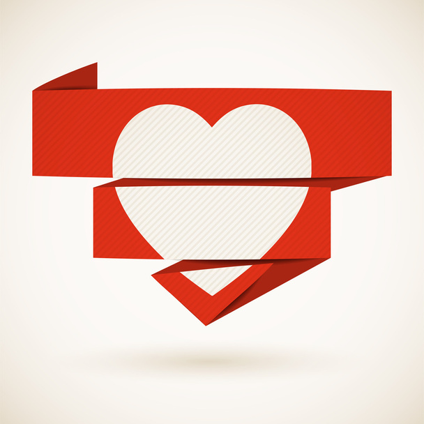 Heart on a folded paper - Vector, Image