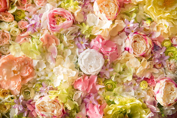 vista de primer plano de hermoso fondo floral con flores elegantes tiernas
 - Foto, imagen
