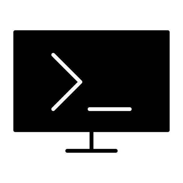 Het pictogram van de opdracht van het monitor. Vector eenvoudige minimaal 96 x 96 Pictogram - Vector, afbeelding