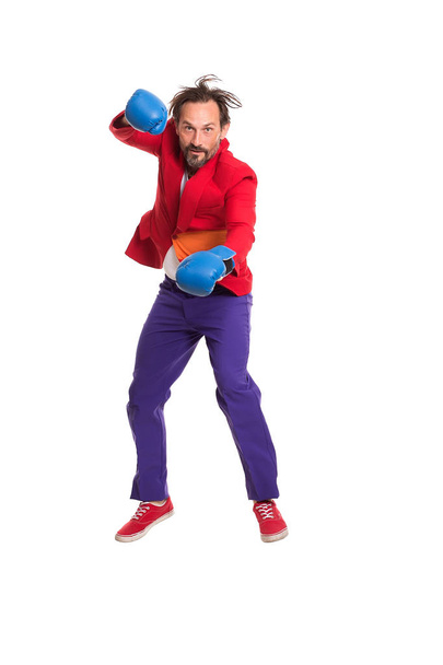 Handsome boxer in colorful clothes - Фото, изображение