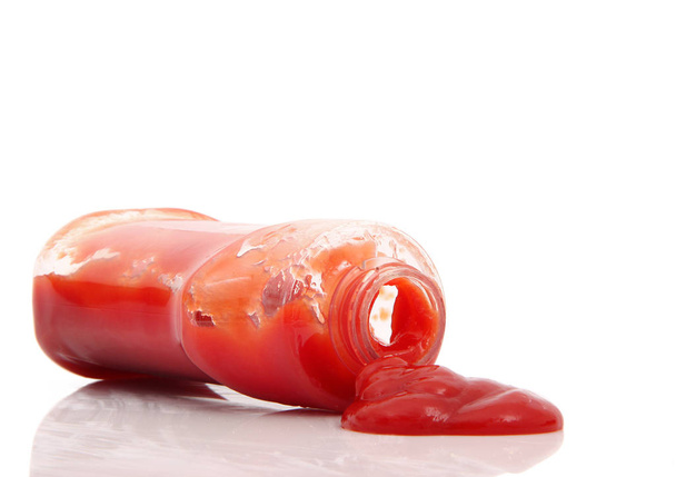 Beyaz arka plan domates sosu - Fotoğraf, Görsel