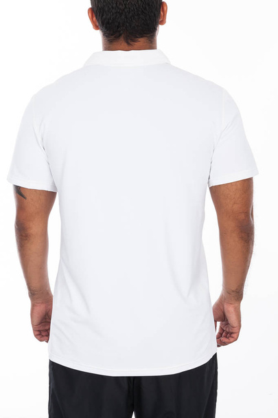 white polo style sports shirt for men - Fotoğraf, Görsel