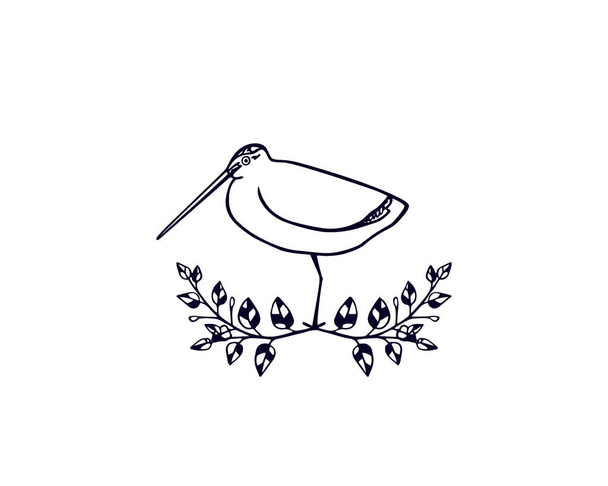 Береговая птица ручной работы
 - Вектор,изображение