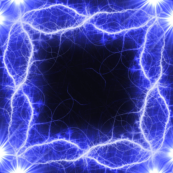 blauer Blitzrahmen mit Kopierraum - Foto, Bild