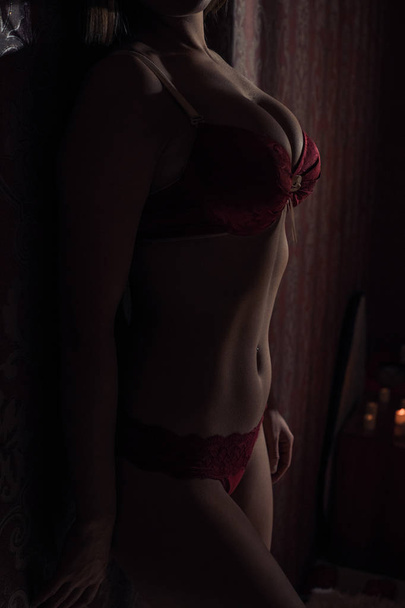 Close-up of a female figure in erotic lingerie - Foto, Imagen