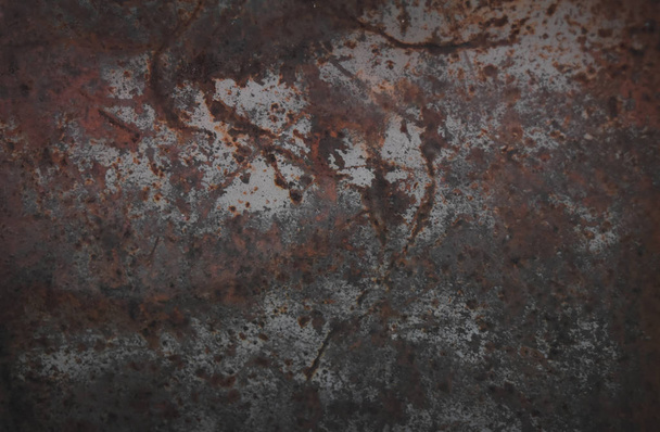 Peeling paint blue rusty textured metal background. - Foto, imagen