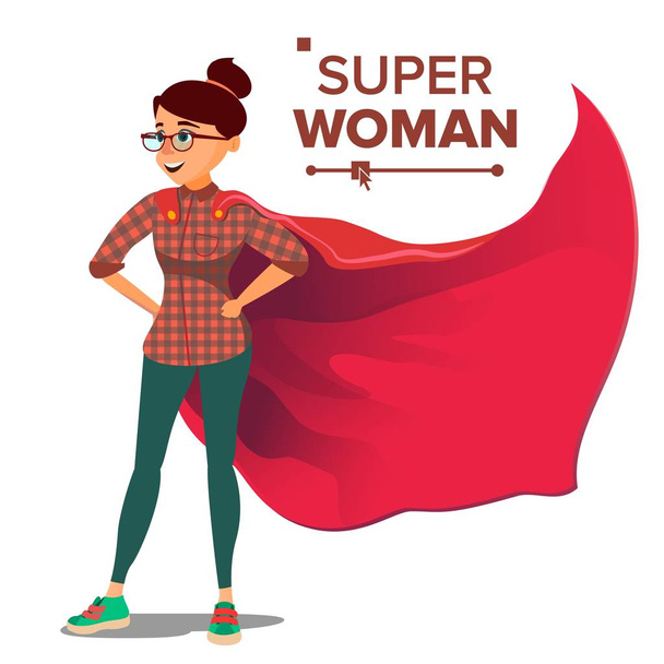 Superhero Business People Vector. Successful Superhero Business Woman And Man In Action. Young Professional Manager. Office Achievement Victory Concept. Waving Red Cape. Isolated Cartoon Illustration - Vector, Image