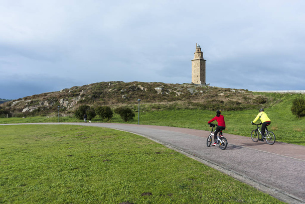 Herkulova věž a coruna, Galicie, Španělsko. - Fotografie, Obrázek