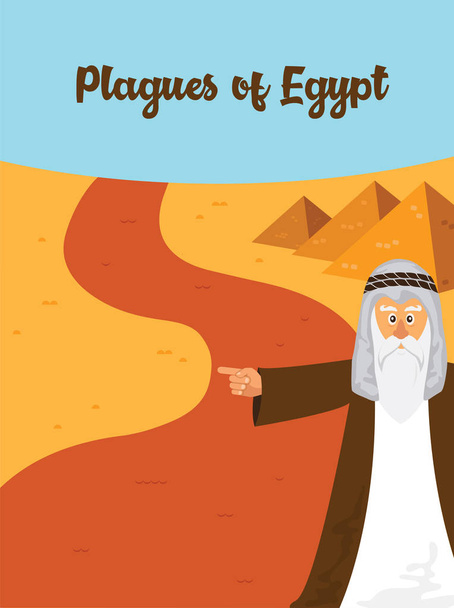 Las diez plagas - Una ilustración de la primera de las diez plagas de Egipto. la historia de la Pascua judía
 - Vector, imagen