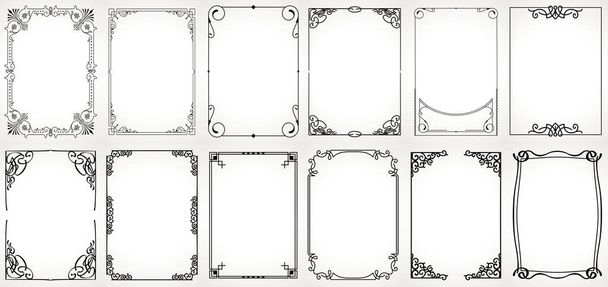 set of decorative vintage frames,borders rectangular shape - Vector, Image