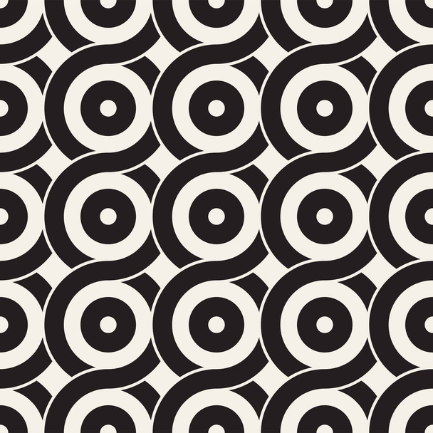 Vector seamless rounded lines texture. Modern geometric circular shape background. Monochrome repeating pattern with arcs. - Vector, Image