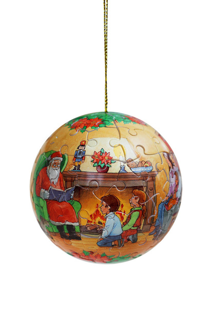 Rompecabezas de la bola de Navidad de piezas aisladas
 - Foto, imagen