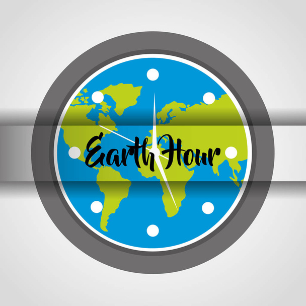 Godzina dla ziemi okrągły zegar świata świata uroczystości zdarzenie - Wektor, obraz