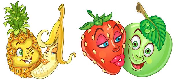 Dessin animé Fruits amoureux
 - Vecteur, image