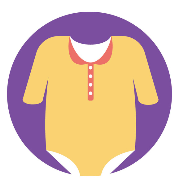Baby romper, newborn baby clothes, flat vector icon  - Διάνυσμα, εικόνα