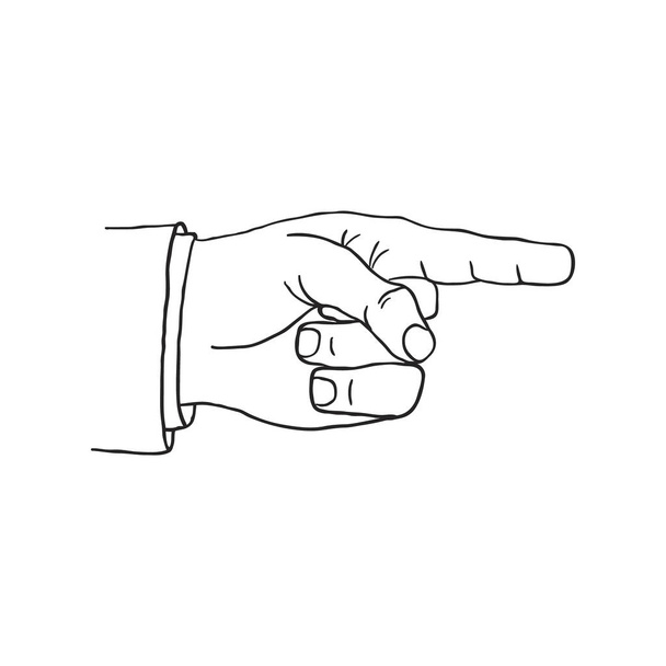 Puntare il dito. Illustrazione incisa annata nera isolata su sfondo bianco. Vettore
 - Vettoriali, immagini