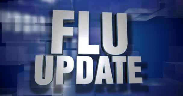 A blue dynamic 3D Flu Update transition and title page animation. 5 and 2 second options included with optional luma matte for both.  - Footage, Video