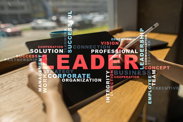 Leader. Leadership. Teambuilding. Business concept. Words cloud. - Фото, изображение